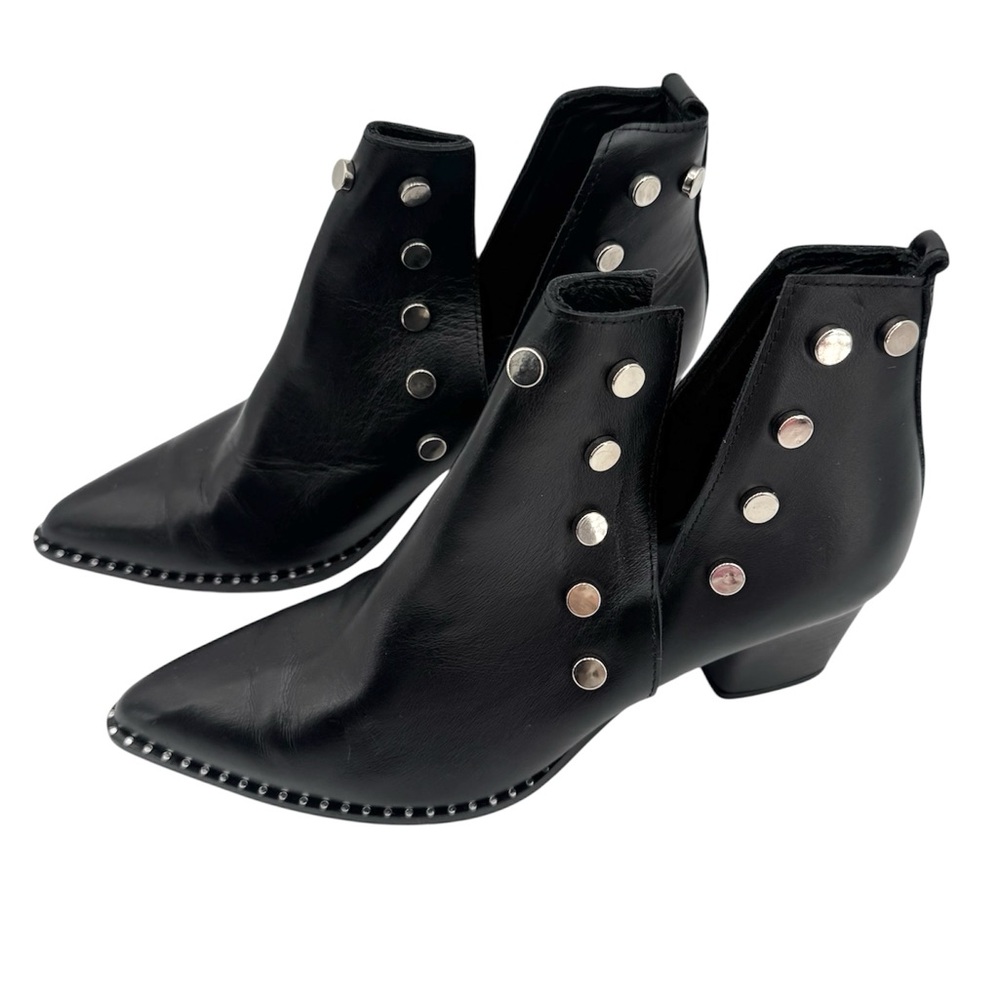 Bacali Collection Italian Black Leather Short Boots
